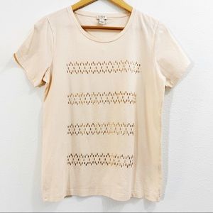 J. Crew Factory Blush Pink Gold Fleck Top Medium